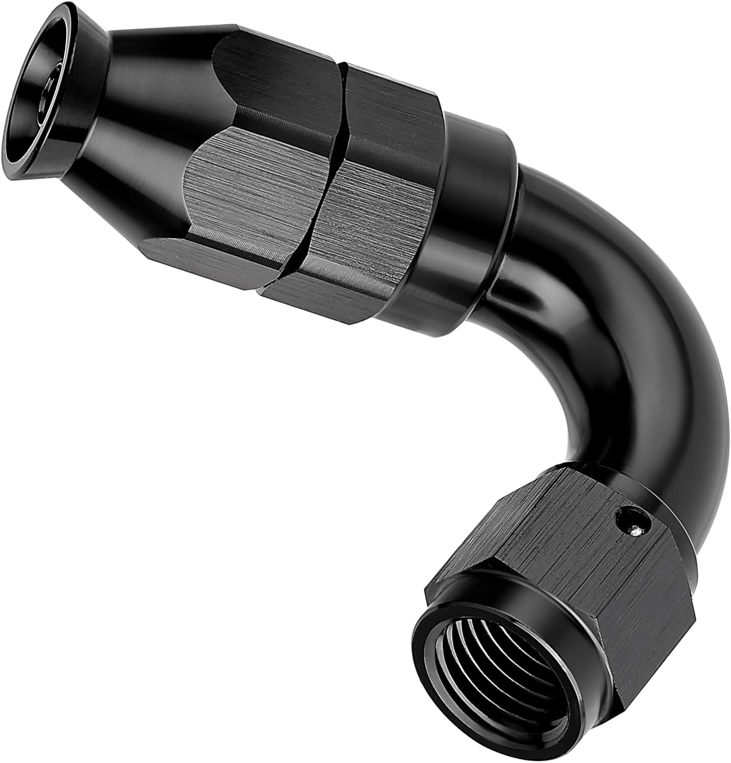 EVIL ENERGY 4AN 120 Degree PTFE One Piece Full Flow End Hose Fitting Aluminum Black