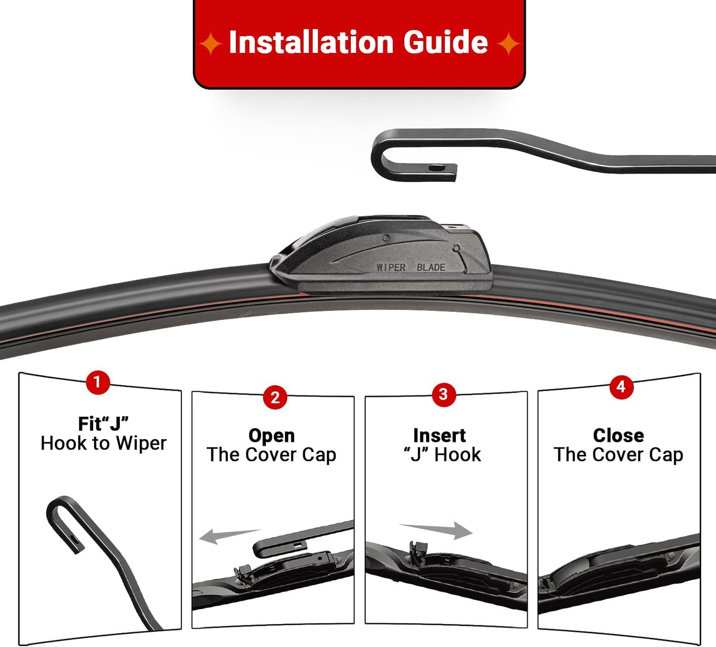 Windshield Wiper Blades Replacement for Toyota RAV4 2013 2014 2015 2016 2017 2018 Original Factory Quality Front Rear Wipers Blade Set for My Car - 26" 16" 10" (Pack of 3)