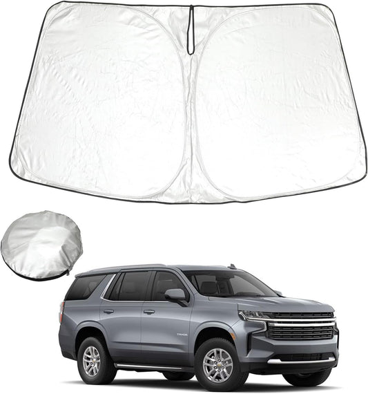 ROCCS Windshield Sunshade UV Ray Reflector Compatible with Chevy Tahoe GMC Yukon 2021-2025 Front Window Sun Shade Shield Cover Foldable Reflective Sun Visor