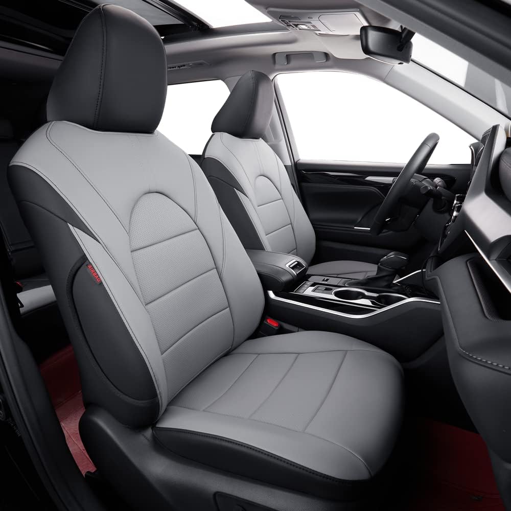 coverdream Custom Seat Covers Compatible with Select Toyota Camry Hybrid 2012 2013 2014 2015 2016 2017 Models - Leatherette (Black/Gray,Full Set)