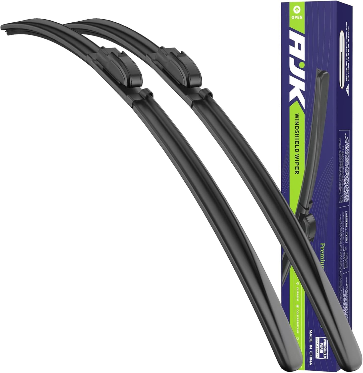 AJK Wiper Blades for Mazda 6 2014 2015 2016 2017, 2 Piece All Weather OEM Quality Automotive Replacement Windshield Wiper Blades for My Car