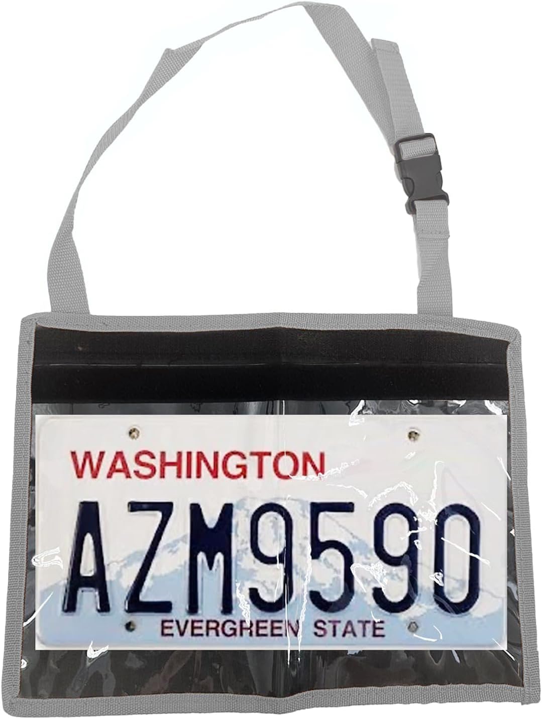 License Plate Holder with Hanging Strap, Test Drive Tag Bag, Dealer Plates License Frame Cover, for Car SUV Truck (Grey, 1)
