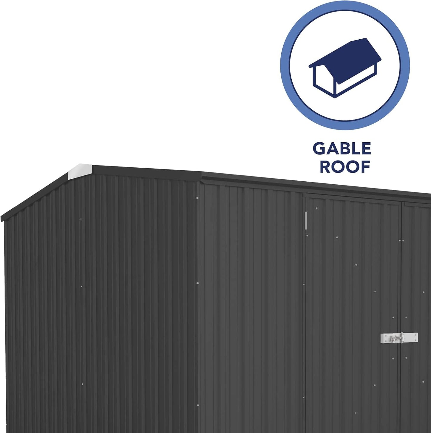 Absco Premier Storage Sheds, 10'x10' Metal Garage, DIY Backyard Shed, Utility Tool Storage, Weather & Wind Resistant Aluminum Panels & Steel Frame, Maintenance-Free, 12 Year Warranty, Monument Gray