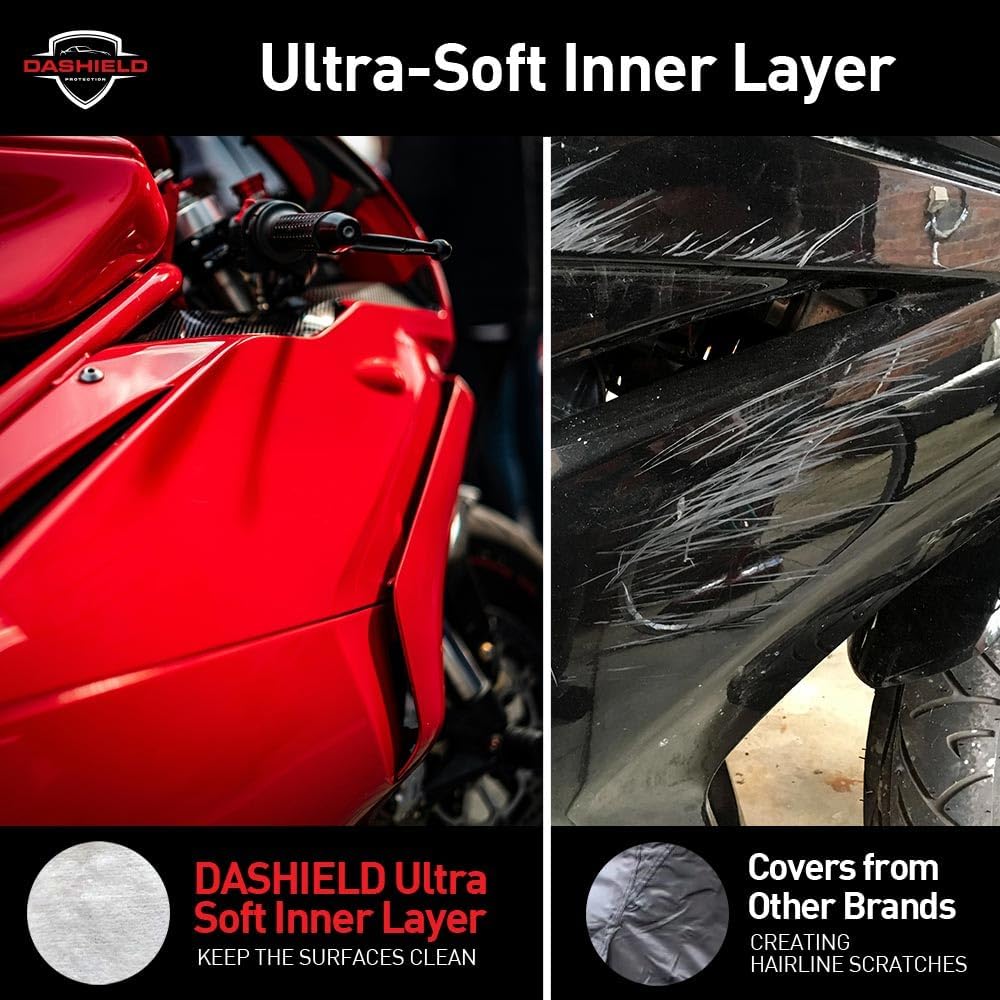 Ultimum Series Motorcycle Cover Waterproof All Weather Protection Universal Heavy Duty Night Reflector with Lock-Holes Compatible with Suzuki Harley Davidson Kawasaki Yamaha Honda Blue Small