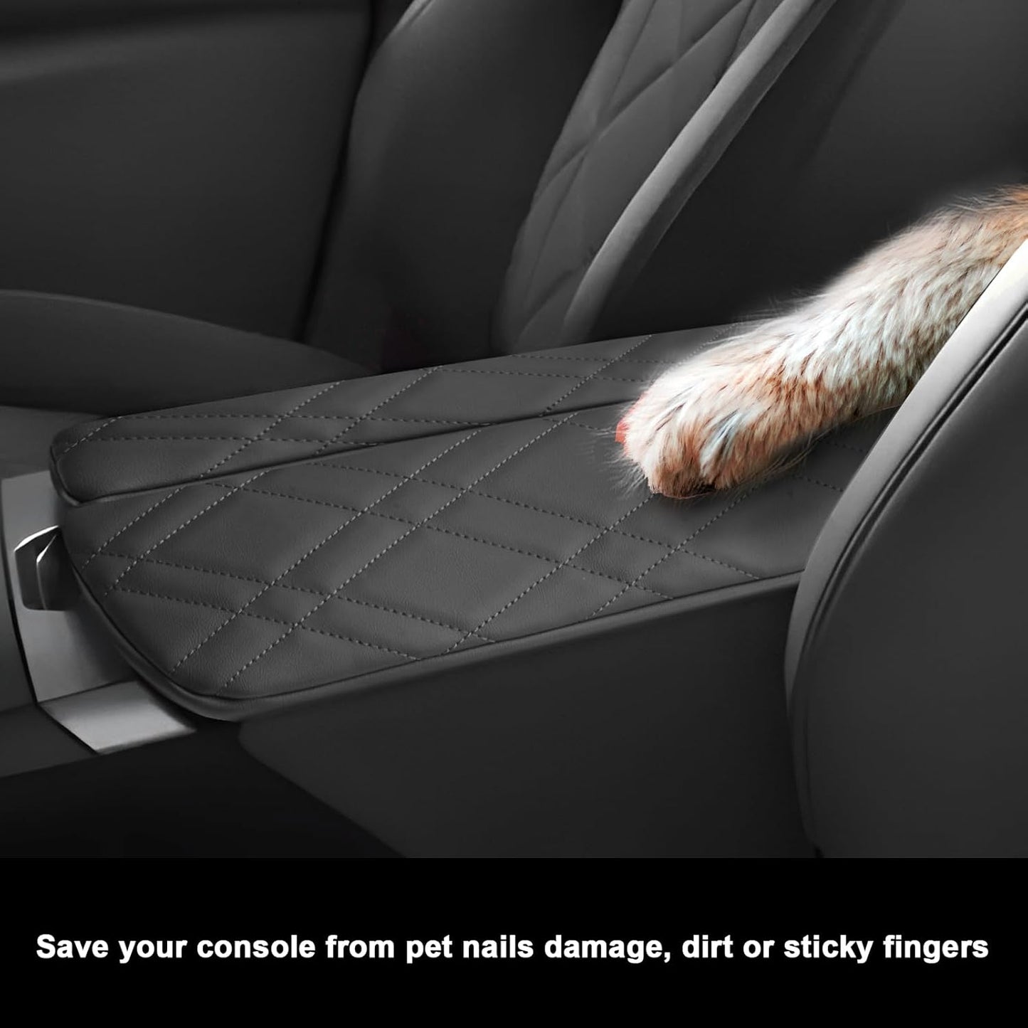 SXCY for 2022-2024 2025 BMW iX Armrest Cover [Add Pad] 2024 2025 iX Center Console Cover for 2024 2025 BMW iX Console Cover Pad 2022-2024 2025 iX Accessory (Black)