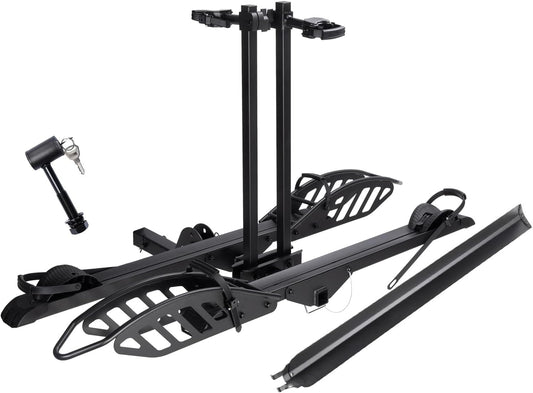CyberRack E2 Hitch 2-Bike Rack for Car, Ebike Rack with Loading Ramp & Hitch Lock, Fits SUV, Truck, RV, Van with 2” Receiver, Holds Fat Tire Bikes 2.5” to 5.0” Wide