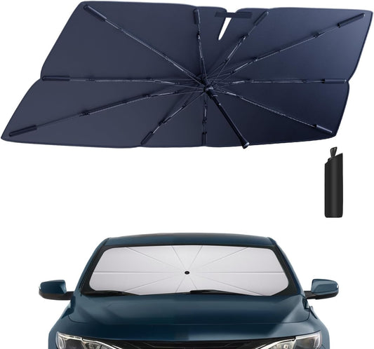 Windshield Sun Shade Umbrella Compatible with 2016-2025 Chevy Malibu Accessories: Custom Fit 210T Silver, Foldable Sunshade Front Window Sun Visor, Blocks UV Rays, Keeps Car Cool for LS, LT, RS