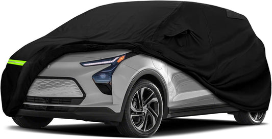 Waterproof Car Cover Compatible with Chevrolet Bolt EV 2017-2025 and 2022-2025 EUV, Polyester with Inner Cotton Liner All Weather Car Covers with Zipper Door for Snow Rain Dust Hail Protection