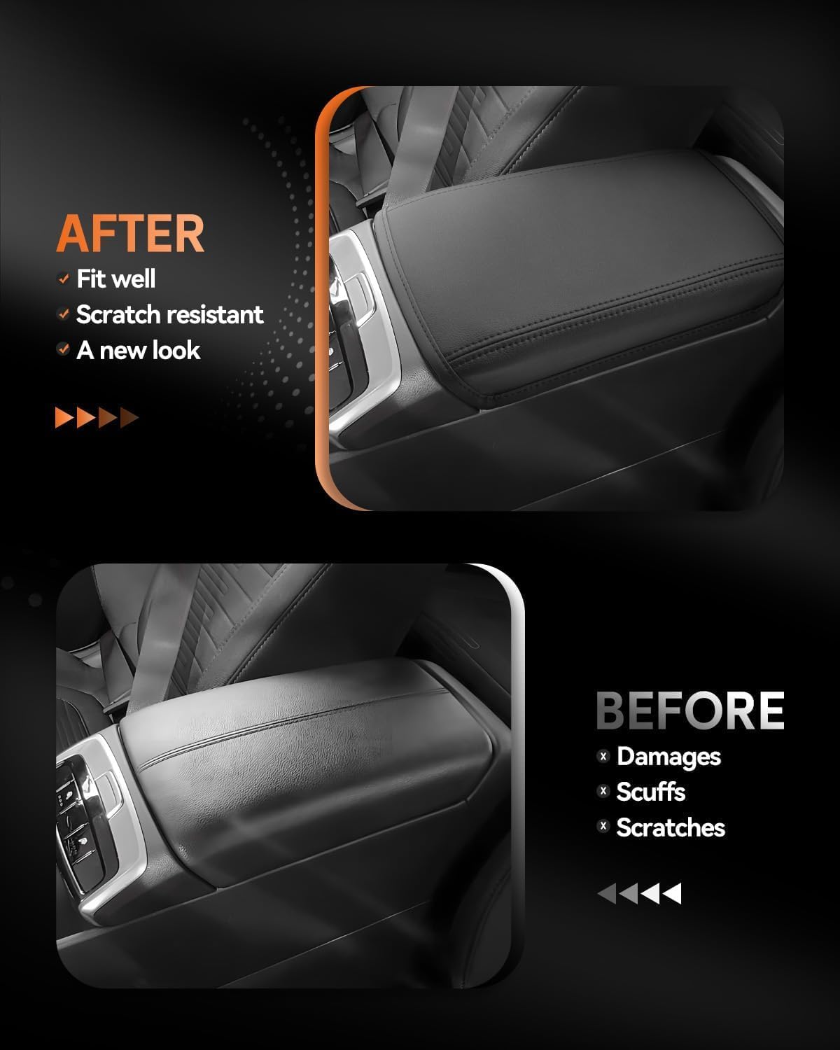 CDEFG for 2025 Hyundai Tucson Center Console Cover Armrest Cover for 2022 2023 2024 2025 Tucson Accessories Arm Rest Protector Fit Pickup Version