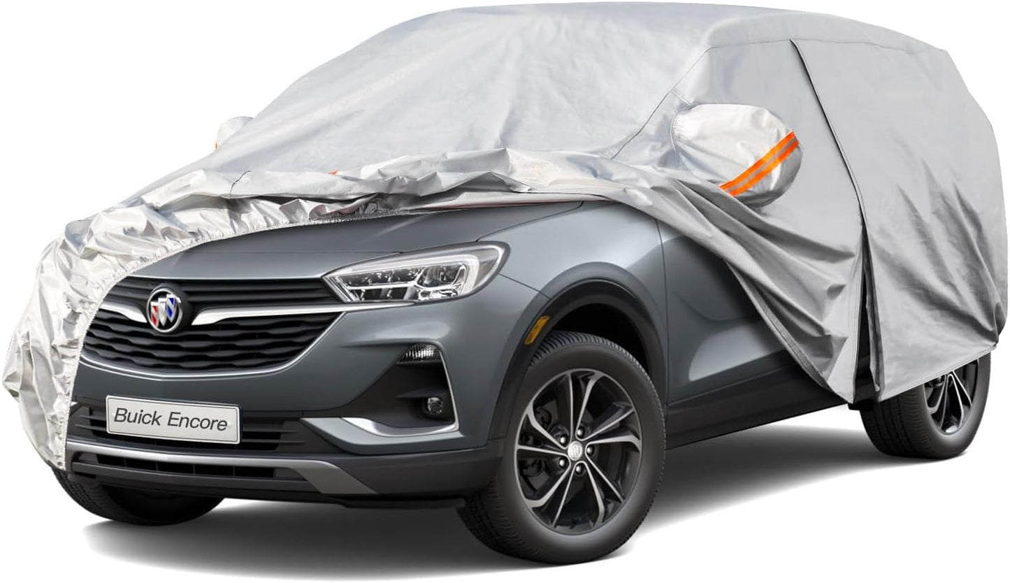 Kayme 6 Layers SUV Car Cover Custom Fit for Buick Encore/Encore GX(2012-2025) Waterproof All Weather for Automobiles, Outdoor Full Cover Rain Sun UV Protection.Silver