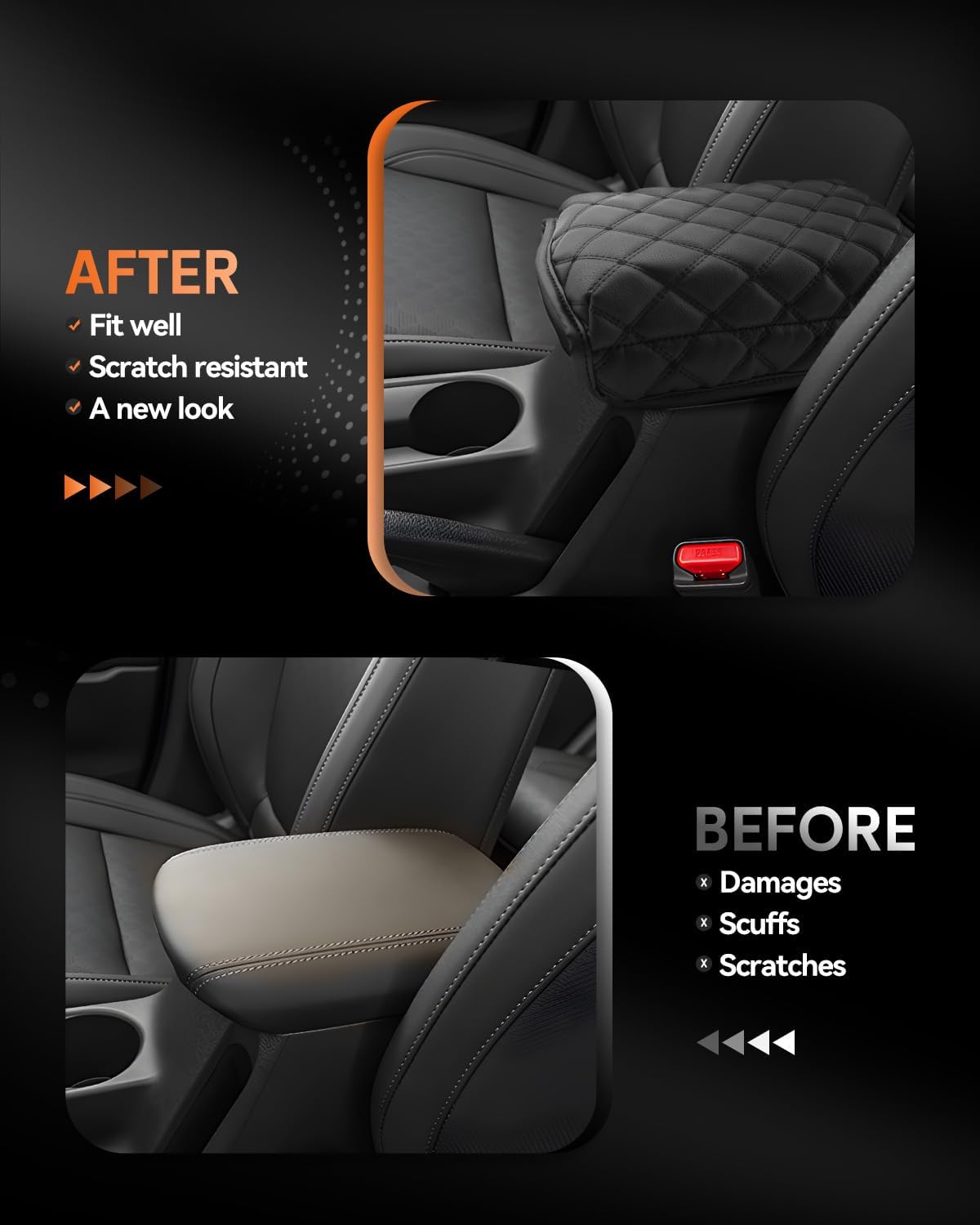 CDEFG for Kia Seltos 2021-2025 Center Console Cover Armrest Box Cover for 2021 2022 2023 2024 2025 Seltos (LX, S, EX, X-Line, SX) Accessories Console Arm Rest Protector