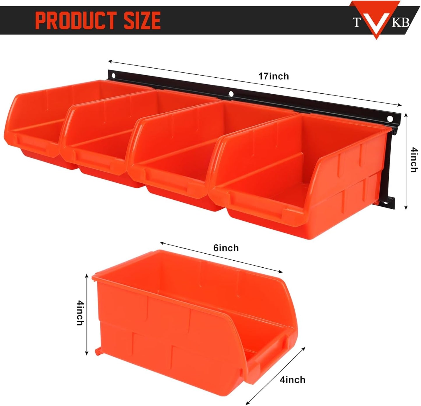 Screw Organizer Wall Mount Hardware Organizer Garage Storage Bins Box Small Parts Organizer with 8 Removeable Bins Bolt Bins for Shop for Garage Shed Workshop Craft Room