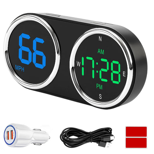 GPS Digital Speedometer for Car MPH, Universal HUD Speed Meter with LED Large Font, Plug Play for Car Truck Motor SUV Golf Cart All Vehicles (Colorful MPH KM/H Speedometer)