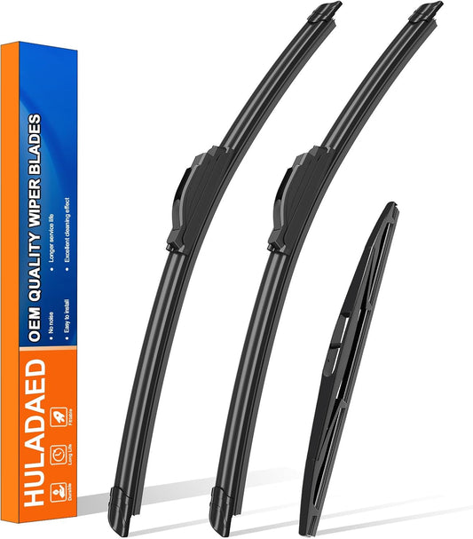 HULADAED® 26''+24''+16'' Windshield Wipers Replacement for Passport 2023 2022 2021 2020 2019,Silicone Front Rear Wiper blades for MY Car-All Weather & Quiet(3 PACK)