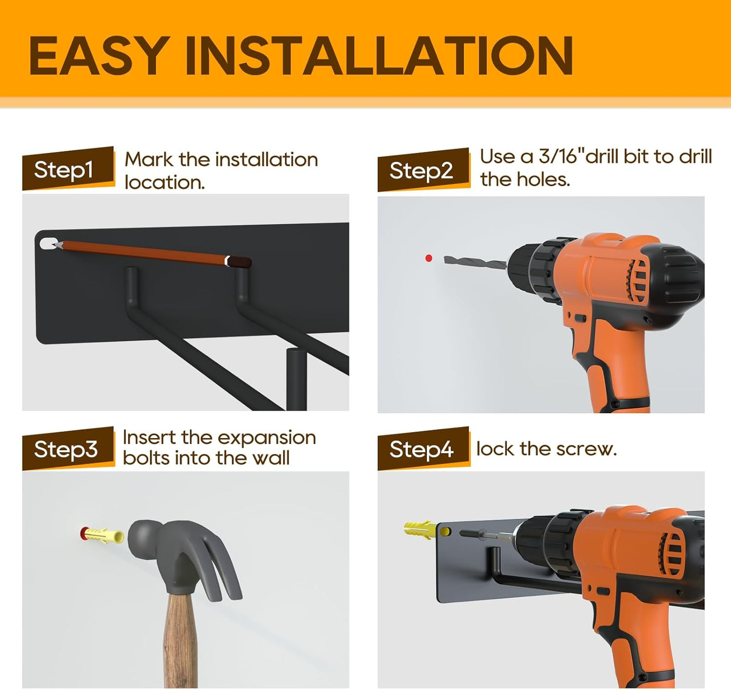 2-Pack Folding Chair Storage Rack – Heavy-Duty Wall Mount Hanger for Garage, Yard, Lawn Chairs – Solid Metal, Holds 240 lbs – Space-Saving Organizer for Camping & Beach Chairs