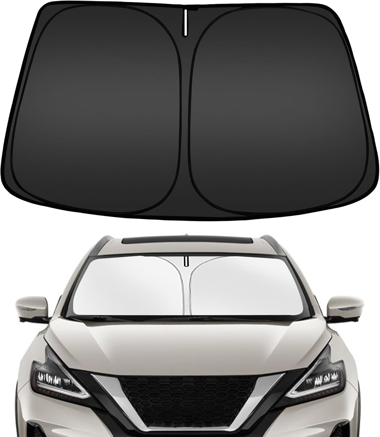 ARISMOTOR Windshield Sun Shade for N-issan Murano 2015-2024, Custom Fit Foldable Front Window Sunshade Sun Visor Protector, Block UV Rays Keep Your Car Cooler