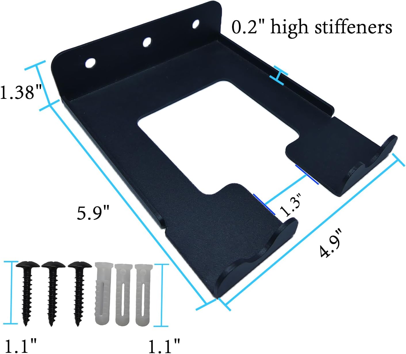 3-Screw Reinforced Weed Eater Hanger, Heavy Duty Steel String Trimmer Rack - Wall Mount Garage Organizer, Garden Tool Holder (5.9x4.9x1.4in) assorted set 2