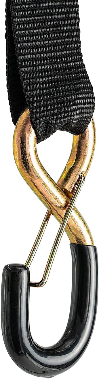 Ratchet Strap, 7’ x 1.5" Shock Absorbing Heavy Duty Tie downs for Cargo, 1,000 LB WLL / 3,000 LB Break Strength, 4-Pack