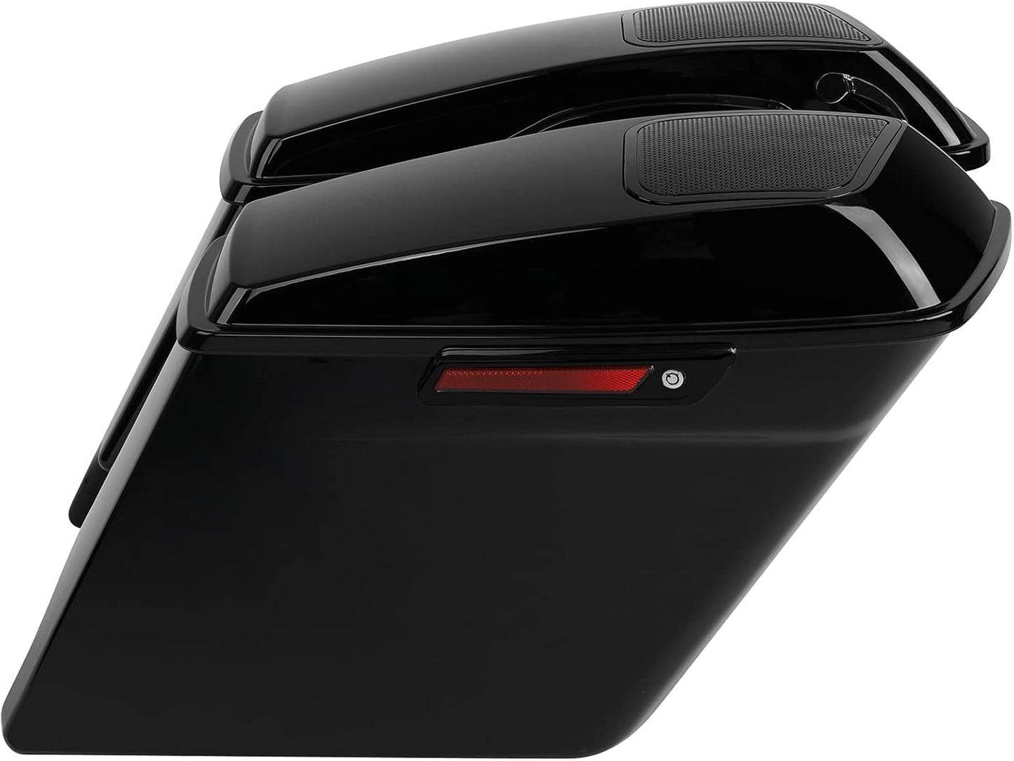 XFMT Motorcycle 5" Stretched Hard Saddlebags W/ 6 x 9 Inches Speaker Lids For Harley Touring Road King Road Glide Street Glide Electra Glide Ultra Classic 2014-2023 (Black Latches)