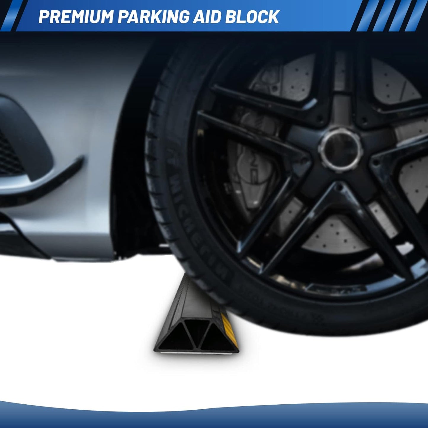 ROBLOCK 16" Heavy Duty Parking Aid with 1.8 Inch Higher Design, Car Parking Stopper for Garage 2 PCS, Parking Aids Protects Car, Parking Gadgets Easy to Install 2 Packs, 16" L x 3.7" W x 1.8" H