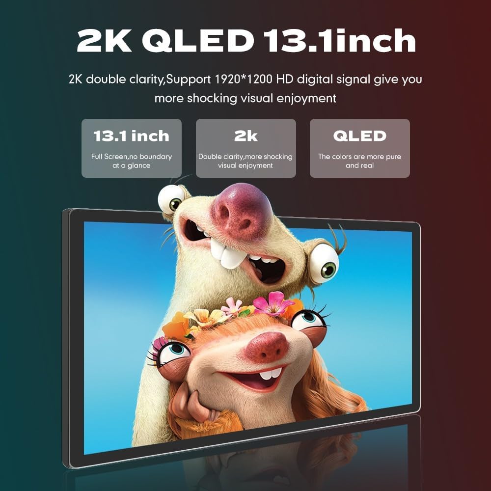 Kunfine Car CarPlay Android Auto Navigation Stereo GPS Radio Camera Display 13.1" QLED Touchscreen Headunit Tablet Media Player for Peugeot 301 2013-2022, if Applicable Octa Core 8G+256G Gloss Black