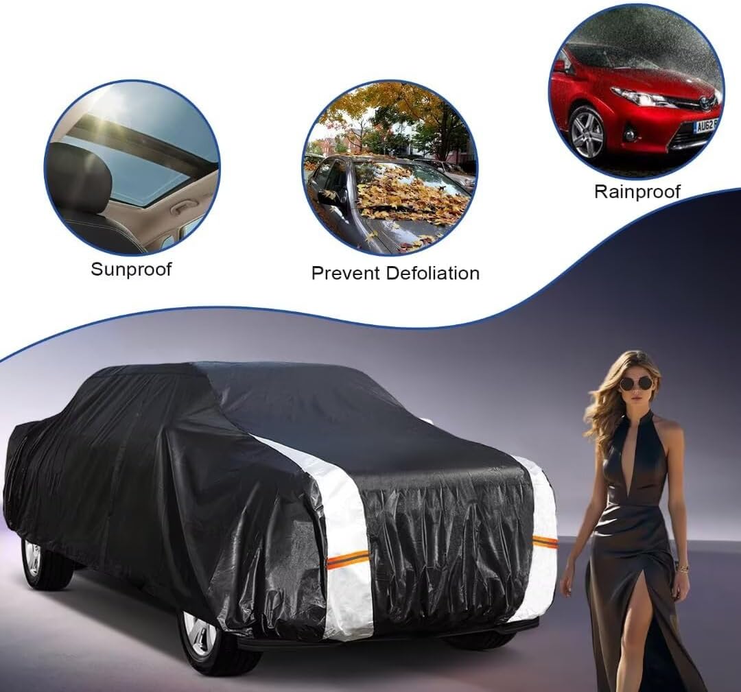 Nissan Titan XD Truck Cover Custom Fit 2016-2026 Crew Cab Short Bed(6.6') with Door Zipper, 12 Layers Outdoor Heavy Pickup Truck Cover Waterproof All Weather, Wind Dust Sun Protector.