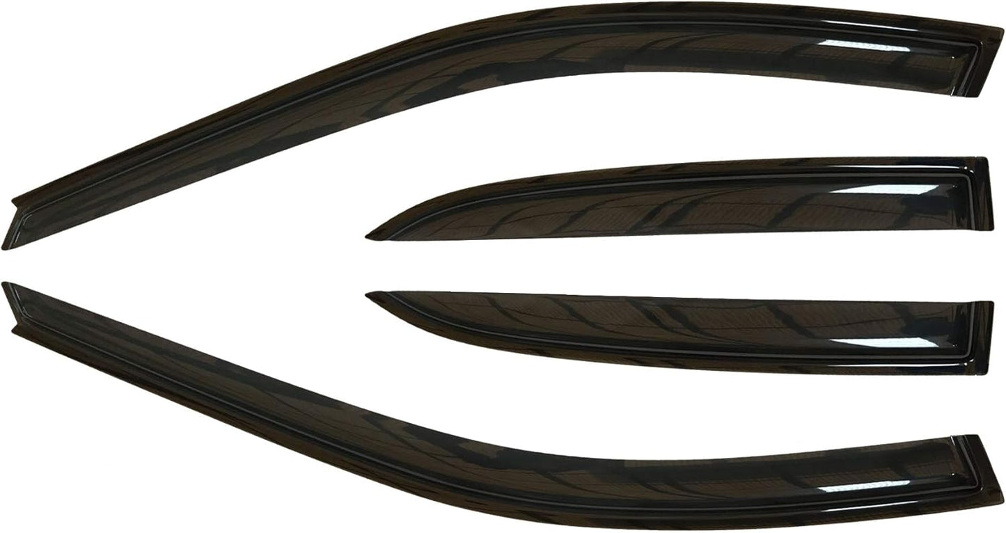 4pcs Outside Mount Style Sun Rain Guard Durable Side Window Wind Deflectors Dark Smoke Vent Window Visors Compatible with Toyota 1997-2001 Camry