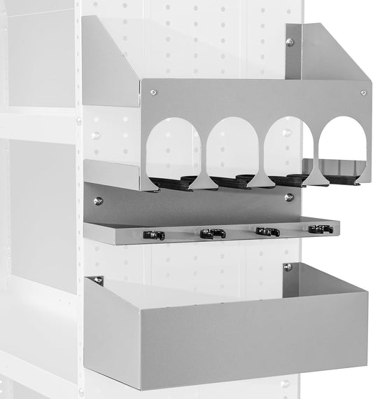 AA Products P-SH-Power Tool Organizer Wall Mount Designed for 16''D Van Shelving Storage, Three Layer 16" W Steel Power Tool Charging Station Organizer