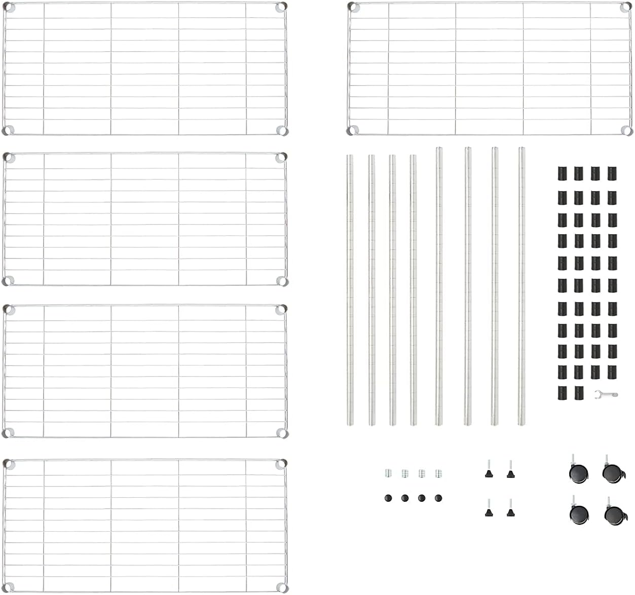 Displays By Jack 5 Tier Heavy Duty Wire Shelving Unit Storage Rack for Products Plant Pantry, Garage, Laundry Racks Durable Shelf Organizer Shelves Stand 14" W x 30" L x 60" H, Chrome