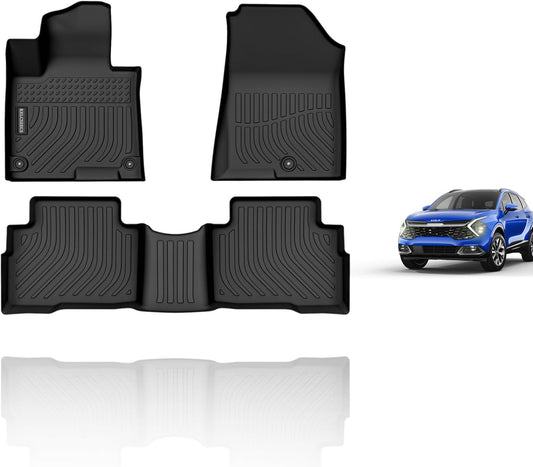 KELCSEECS Floor Mats Custom for 2025 2024 2023 Kia Sportage Hybrid Not Fit Plug-in Hybrid Car Mats All Weather Mats Heavy Duty Front& Rear Row Floor Liners Black Kia Sportage Hybrid Accessories