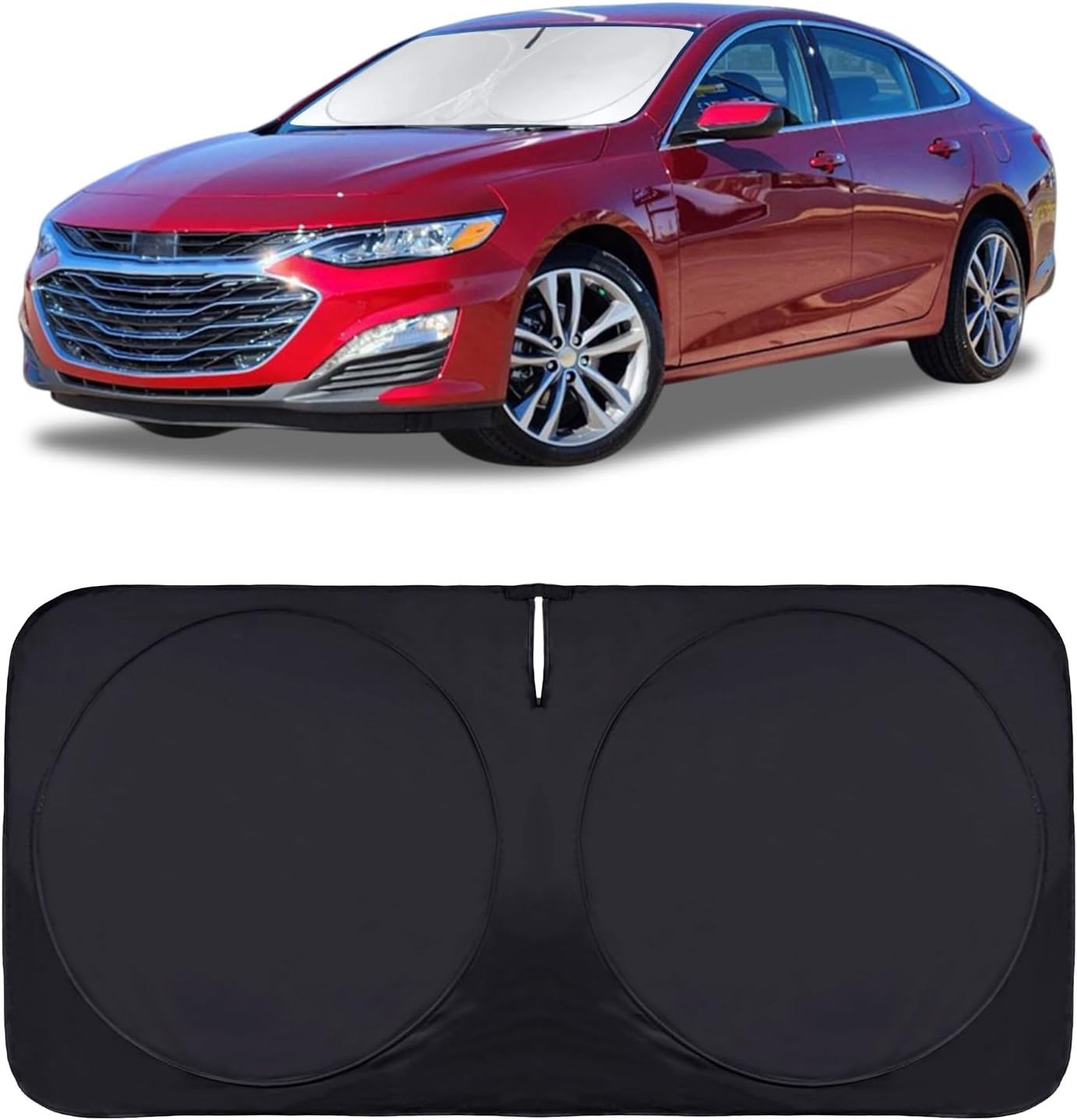 Sunshade for 2016-2024 2025 Chevrolet/Chevy Malibu Sun Shade Windshield Cover, Custom Fit Malibu Foldable Front Window Shield Sun Visor Protector 210T Reflective Blocks UV Rays Heat Car Accessories