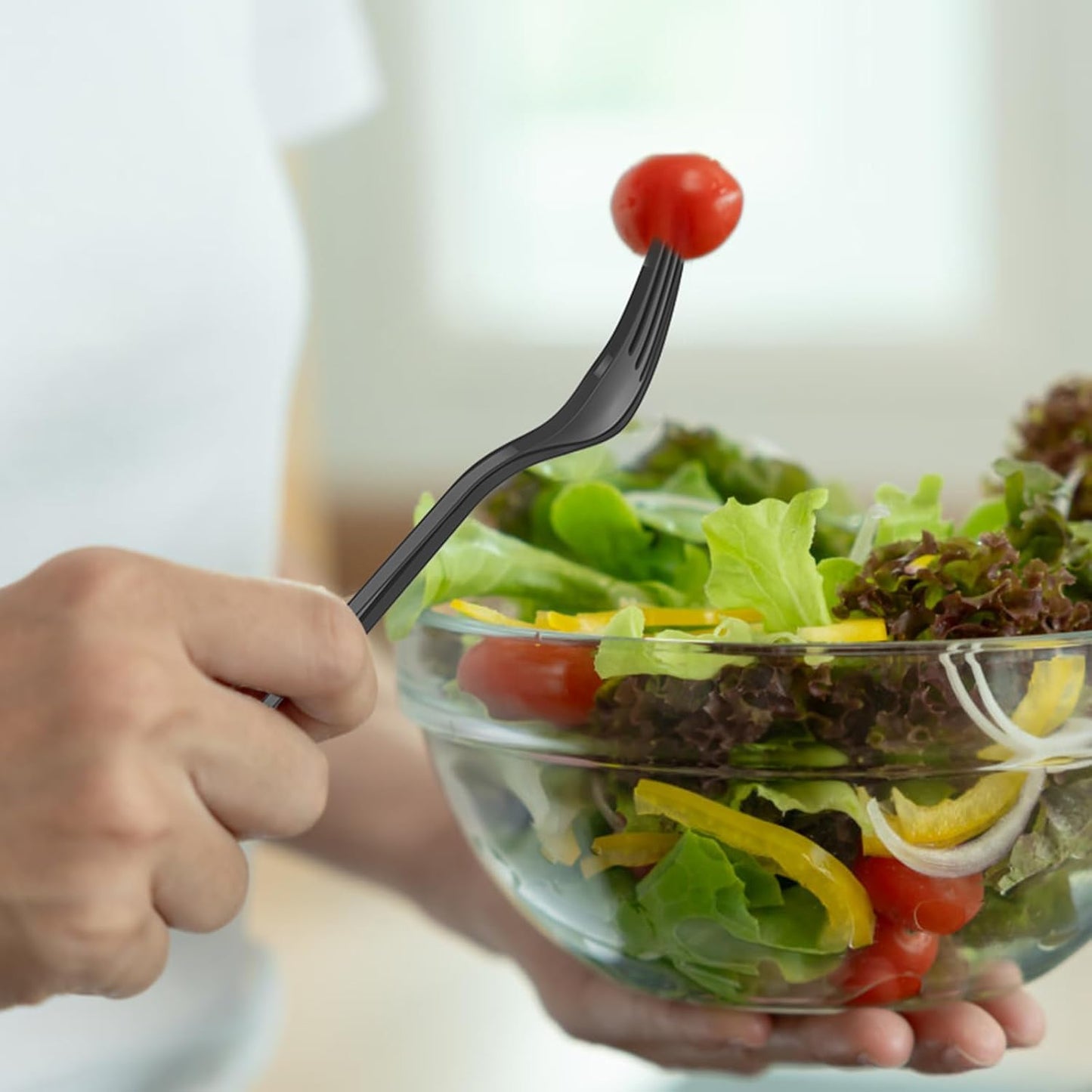 360 Count Extra Heavy Duty Black Plastic Forks Disposable, BPA-Free, Heat Resistant, Solid and Durable Disposable Forks Bulk, Premium Plastic Forks heavy duty for Party Supply