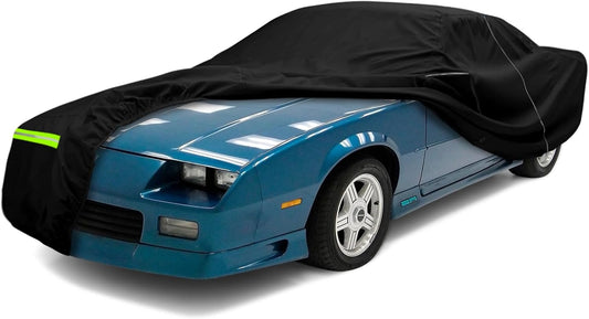 Waterproof Car Cover Compatible with Chevrolet Camaro 1982-2002 2 Door Coupe, Oxford Black All Weather Classic Car Covers with Inner Cotton for Snow Rain Paint Protection(RS SS Z28)