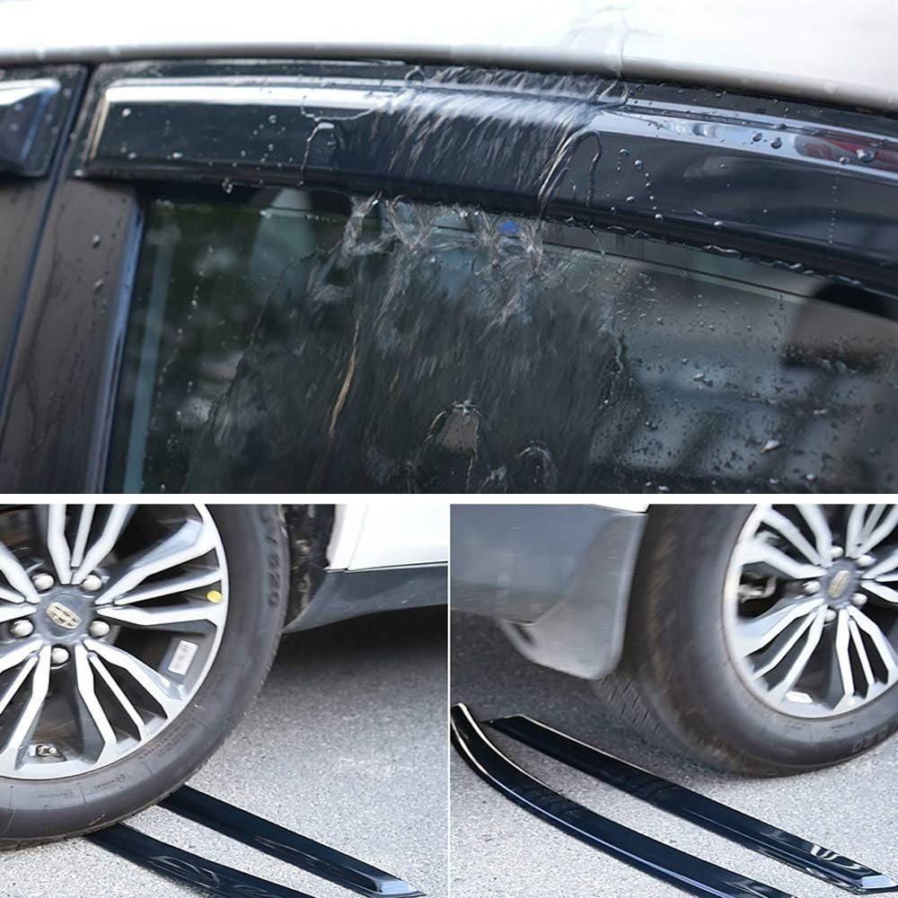 94005 Side Window Visors Wind Vent Deflector,4pcs Outside Mount Tape-On Nice Sun Rain Guards Set fit for 2007-2012 Nissan Altima,Dark Smoke Window Shade