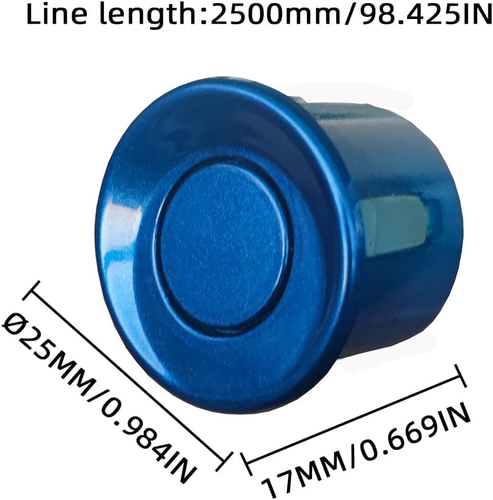 Car Reverse Backup Parking Sensor Radar System, The LED Display with 3 Colors can Both Shows Distance Data and warn You with beep Sound Adjustable Volume Compact and Easy to Install（Blue）