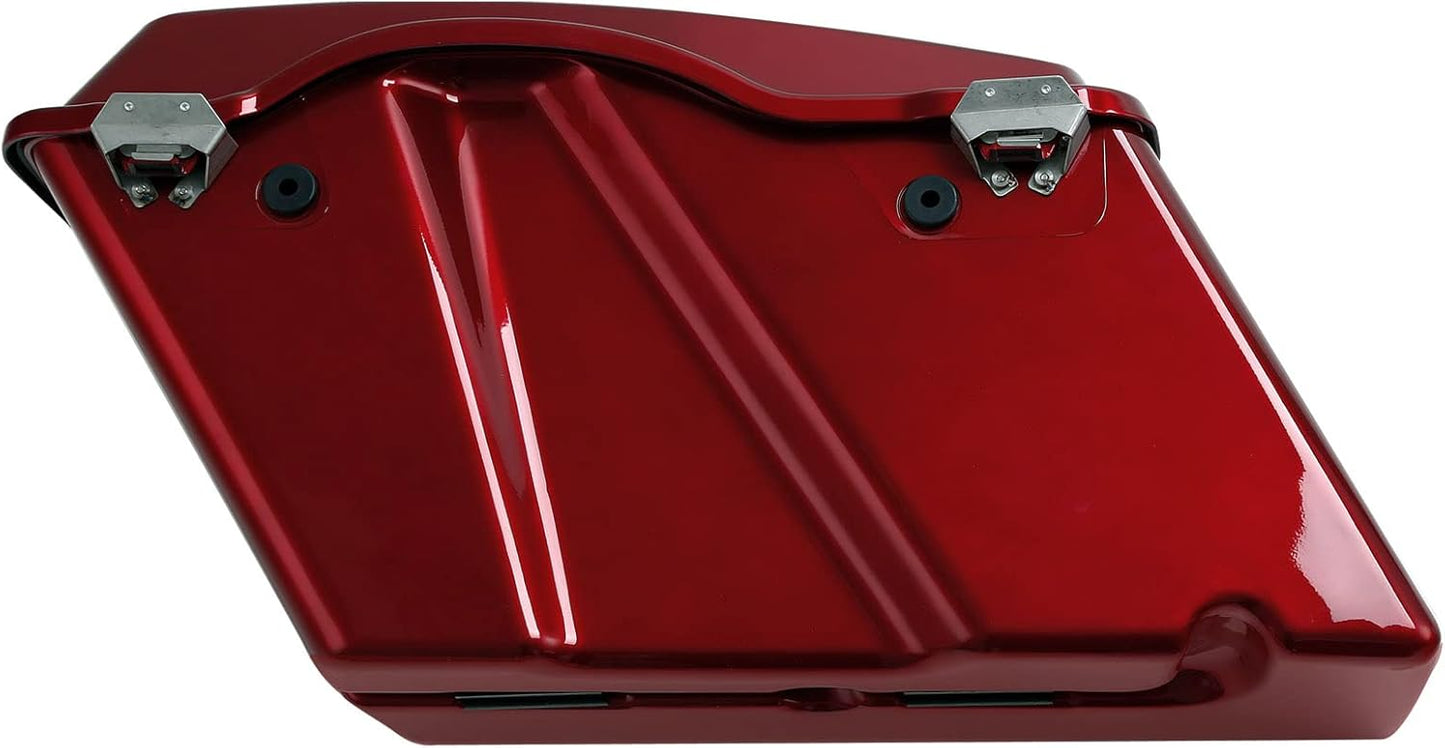 XFMT Motorcycle Saddlebags Red Hard Saddle Bags Trunk For Harley Touring Road King Street Glide Road Glide Electra Glide Ultra Classic 1994-2013