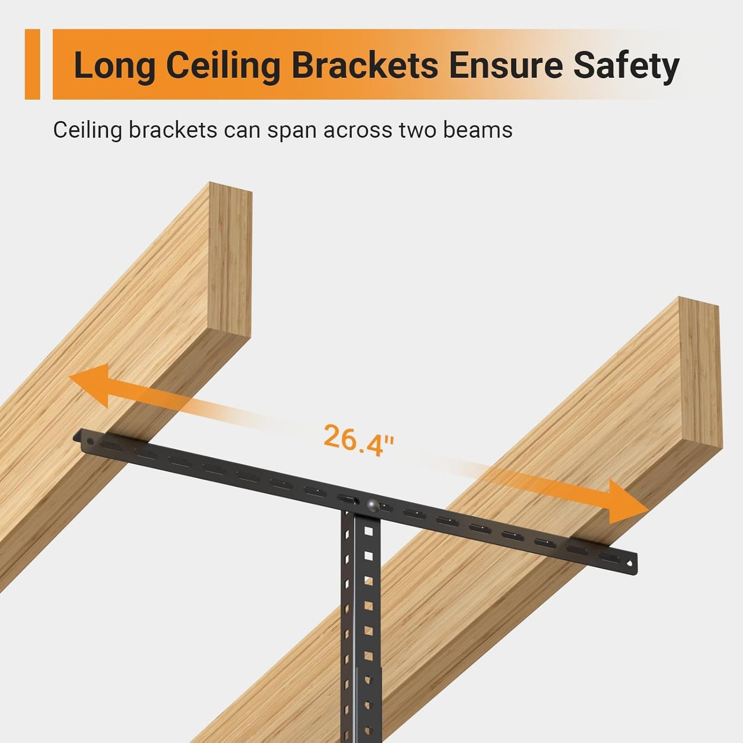 4ftx8ft Overhead Garage Storage Rack, Heavy-Duty Metal Garage Ceiling Storage Rack, 22''-40" Adjustable Ceiling Drop-Down, 600 lb. Loading Weight Capacity, Black