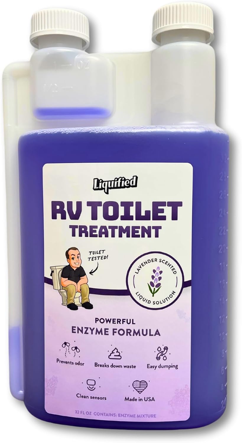 Liquified RV Toilet Treatment - Black Holding Tank Digester - Odor Eliminator - Lavender Scent - Matts RV Reviews (Lavender, 32oz)