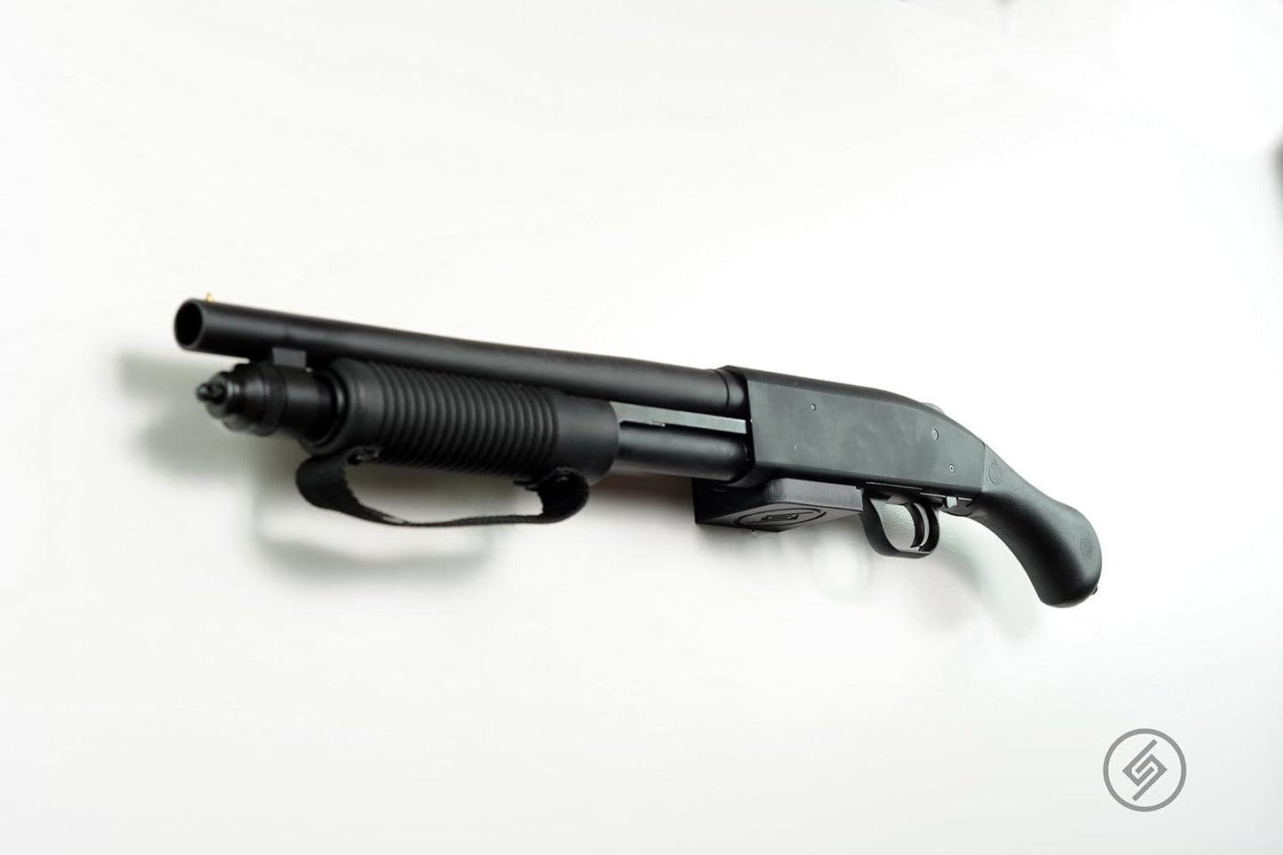 Spartan Mount Compatible with Mossberg 88, 500, 590 Shotgun Display Storage Organization System | Unique Low Profile Design | Gun Safe Wall Room Mounting Solution (12-Gauge, Barrel Points Left)