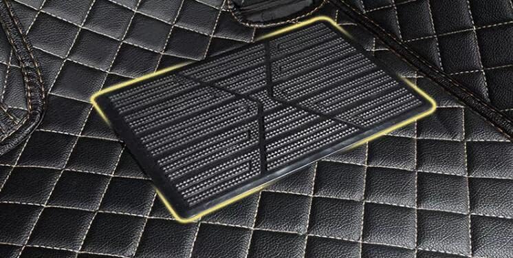 Custom All-Weather Protection Leather Car Floor Mats for Cars Sedan SUV Sports Car Waterproof Floor Mat (Black+Wine red)