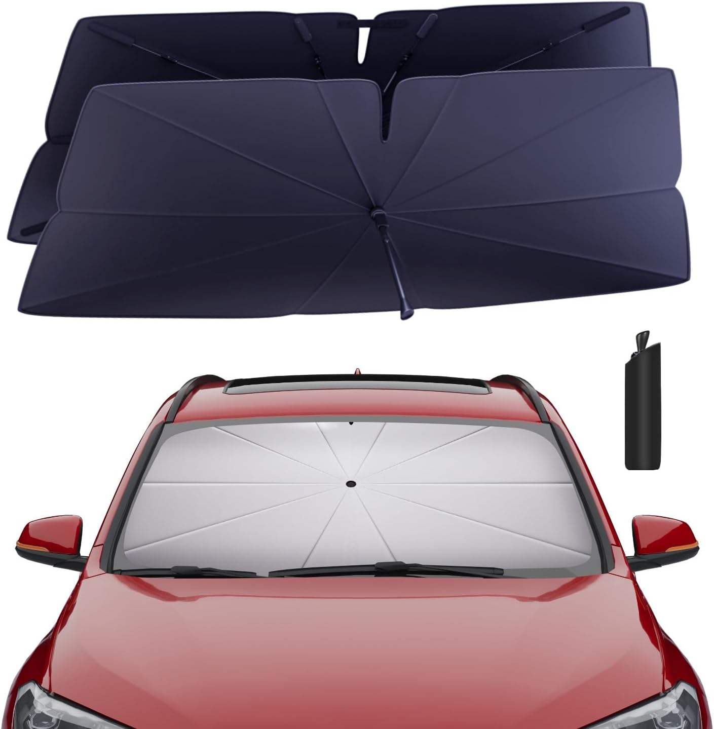 Windshield Sun Shade Umbrella for 2016-2022 BMW X1 Accessories: Custom Fit 240T Silver, Double Thickened, Foldable Sunshade Front Window Sun Visor, Ultimate 99% UV Blocking for sDrive28i, xDrive28i