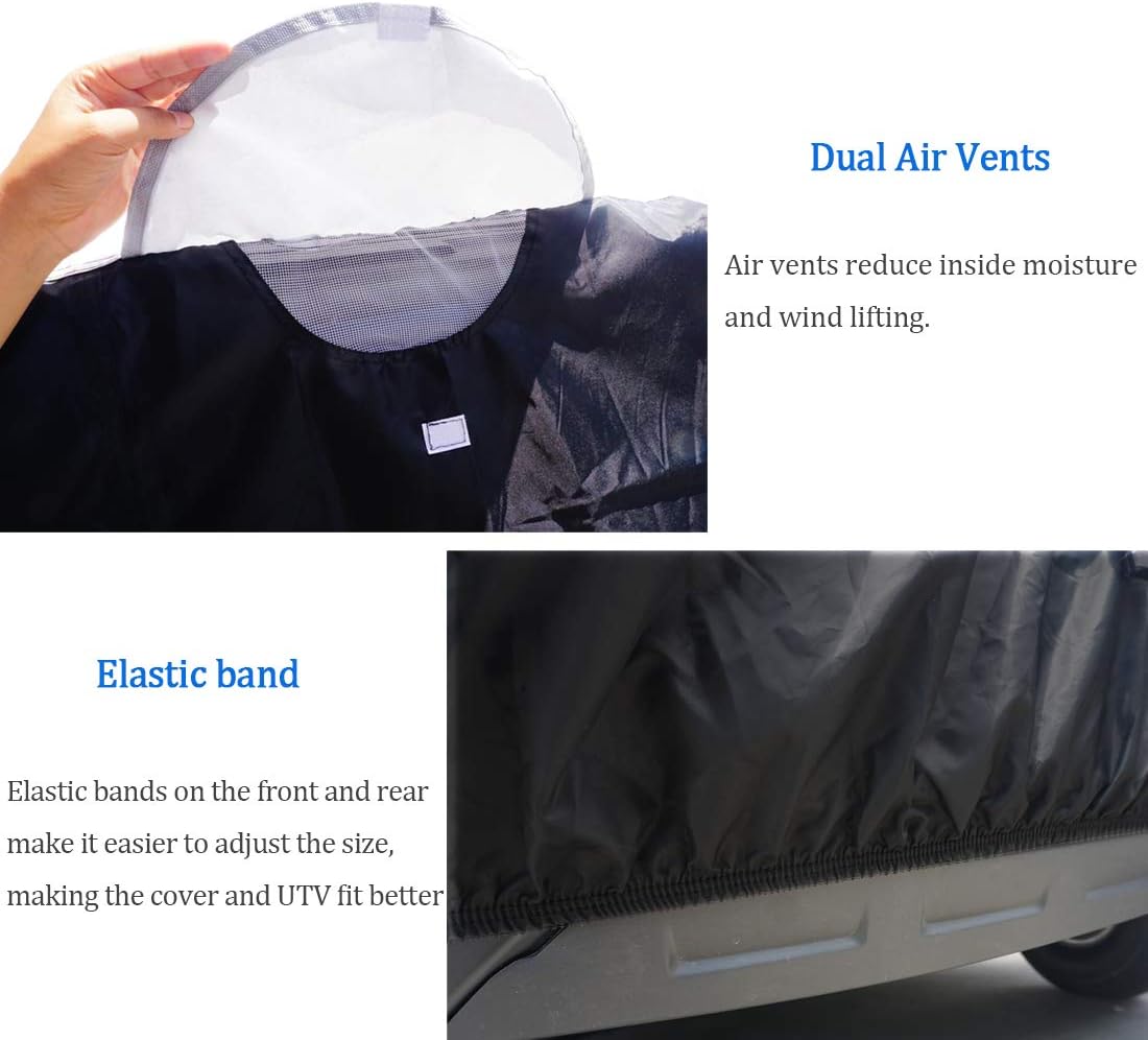 UTV Cover 420D Waterproof Oxford Fabric, Side by Side With Storage Bag 134''x66''x75'' Fit Polaris Yamaha Can-Am Honda Kawasaki, Max 2-3 Passenger Storage