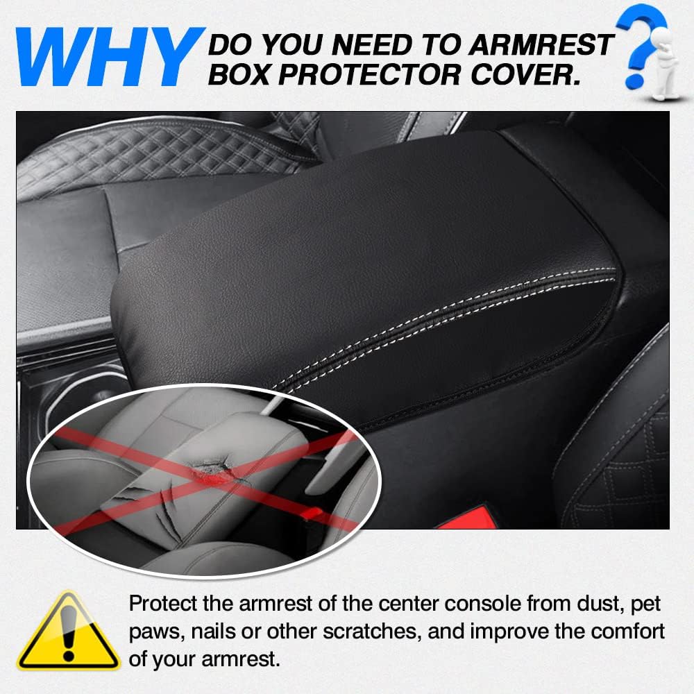 Autorder Center Console Armrest Cover for 2021-2025 2026 Jeep Grand Cherokee L Accessories Armrest Cover Anti-Scratch Middle Console Pad Leather Armrest Protector