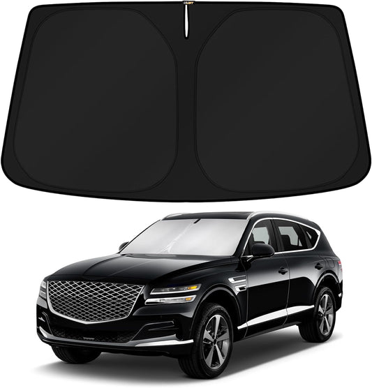 KUST Windshield Sun Shade for Genesis GV80 2021 2022 2023 2024 2025 Window Sunshade Sun Visor Protector Foldable Blocks UV Rays Keep Your Car Cooler