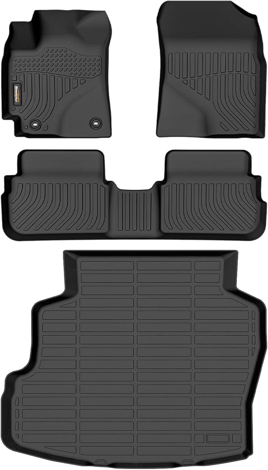 Binmotor-Floor Mats & Cargo Liner for Toyota Corolla 2009-2013, All Weather Car Floor Mat Cargo Trunk Mat Rubbler Liners for Toyota Corolla Accessories Custom Fit