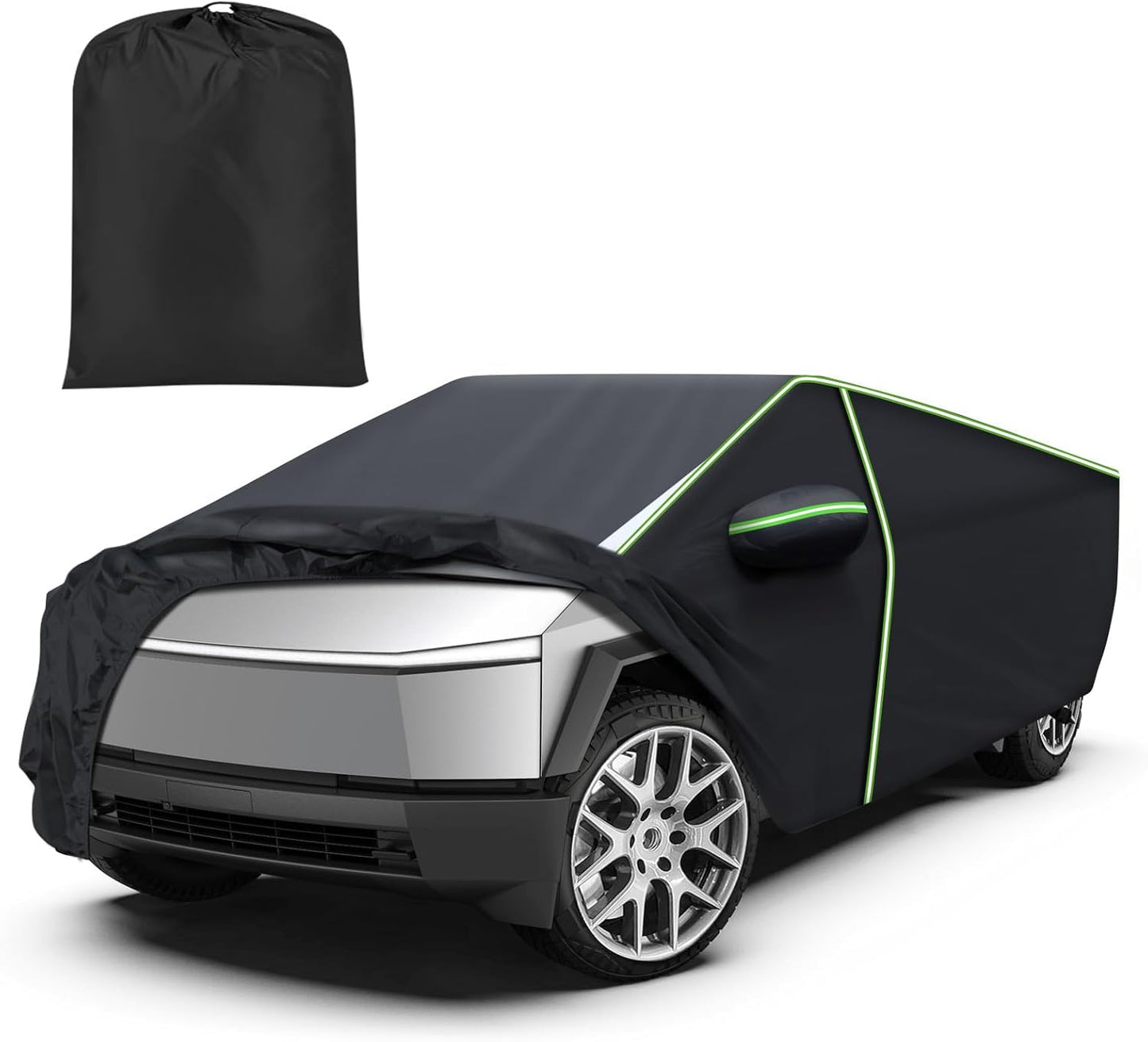 Mixsuper Liner Car Cover for Tesla Cybertruck 2024-2026, 7 Layers Waterproof Car Cover Accessories for Cybertruck with Zipper Door, Windproof Straps, Reflective Strips, Anti-UV, All Weather