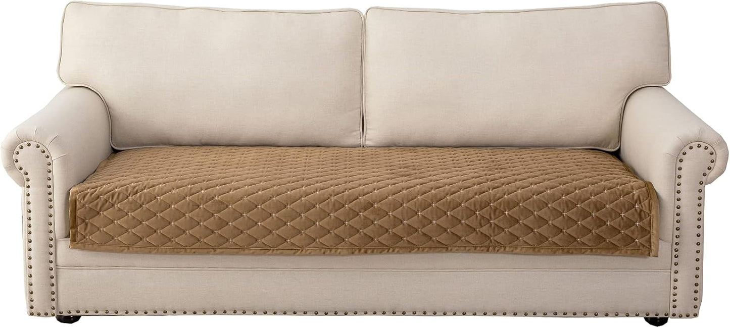 Eismodra Couch Cover,Sectional Couch Covers,Sofa Covers for 3 Cushion Couch,Anti-Slip Sofa Slipcovers for Dogs Cats Kids Loveseat Recliner L Shaped Armrest Backrest,Coffee 43''x63''(Only 1 Piece)