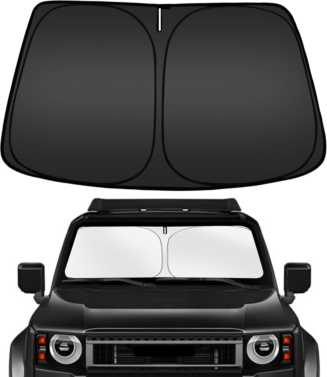 ARISMOTOR Windshield Sun Shade for Toyota Land Cruiser 2024-2025 2026, Custom Fit Foldable Front Window Sunshade Sun Visor Protector, Block UV Rays Keep Your Car Cooler