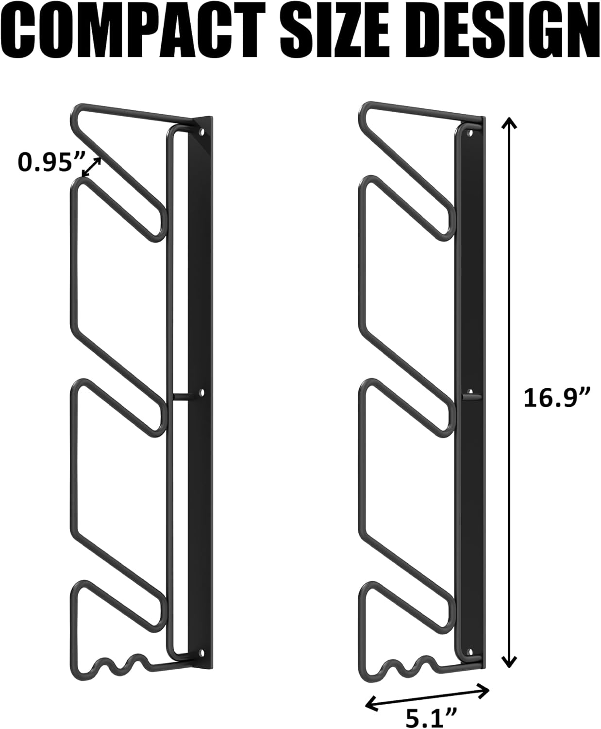 UNIREDPOWER Skateboard Storage Rack, Wall Mounted Organizer Shelf, Wall Display Hanger Holds Up 3 Pairs of Longboard Deck, Garage, Home, Shed