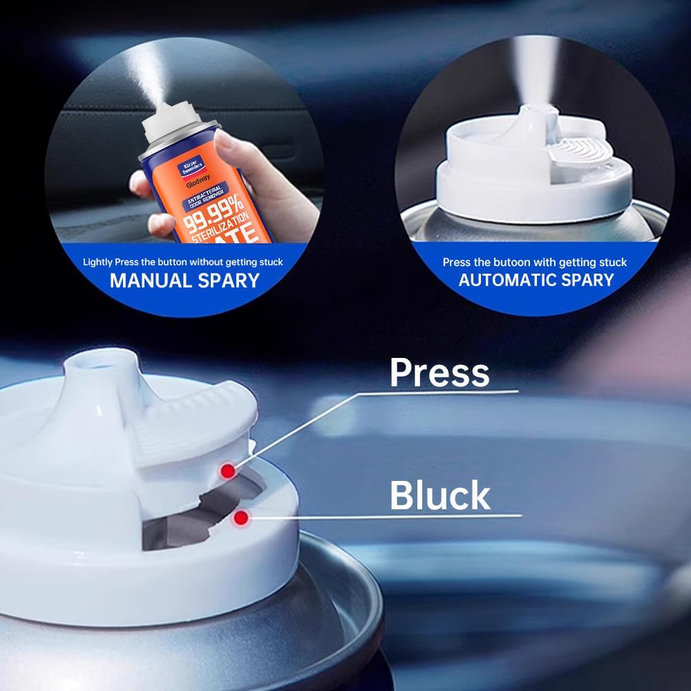 Glodway Whole Car Air Refresher Spray,Odor Eliminator Eliminates Strong Vehicle Odors,Tropical Flavor Scent-6 Ounce Spray Bottle (Plack of 2)